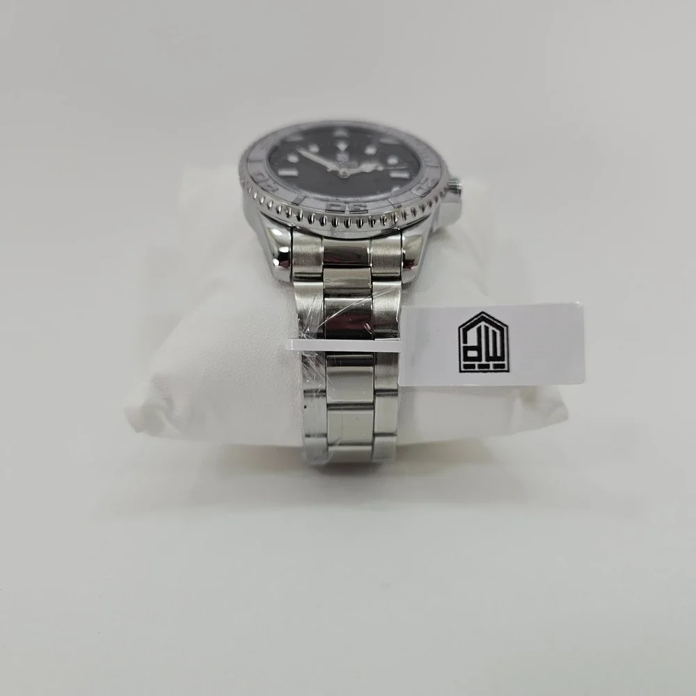 Montres Prestige MPW-0267 Mens Watch Black Dial Stainless Steel‎ Diver Style NEW